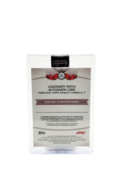 2025 Topps Dynasty David Coulthard Double Patch Auto #9/10