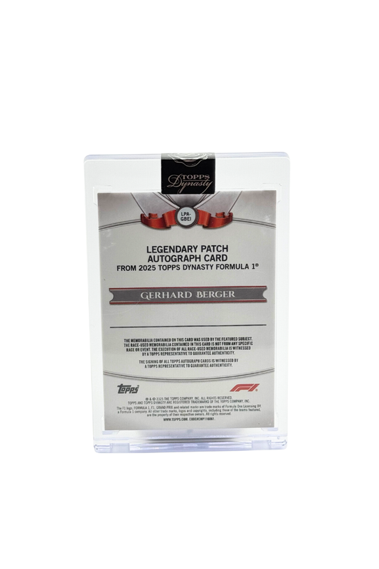 2025 Topps Dynasty Gerhard Berger Double Patch Auto #2/10