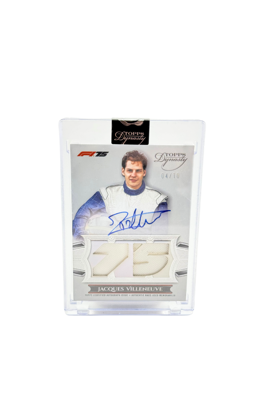 2025 Topps Dynasty Jacques Villeneuve Double Patch Auto #4/10