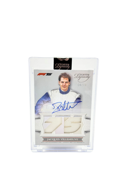 2025 Topps Dynasty Jacques Villeneuve Double Patch Auto #4/10