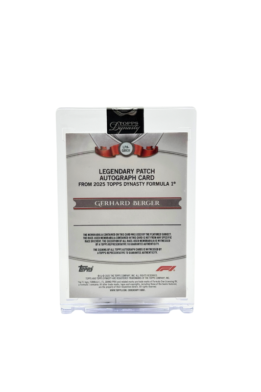 2025 Topps Dynasty Gerhard Berger Double Patch Auto #2/2