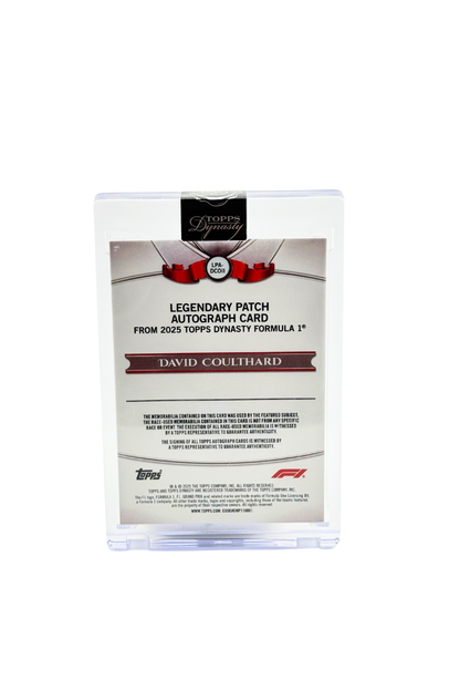 2025 Topps Dynasty David Coulthard Double Patch Auto #6/10