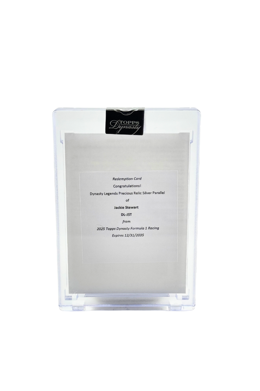 2025 Topps Dynasty Jackie Stewart Precious Relic Auto Redemption