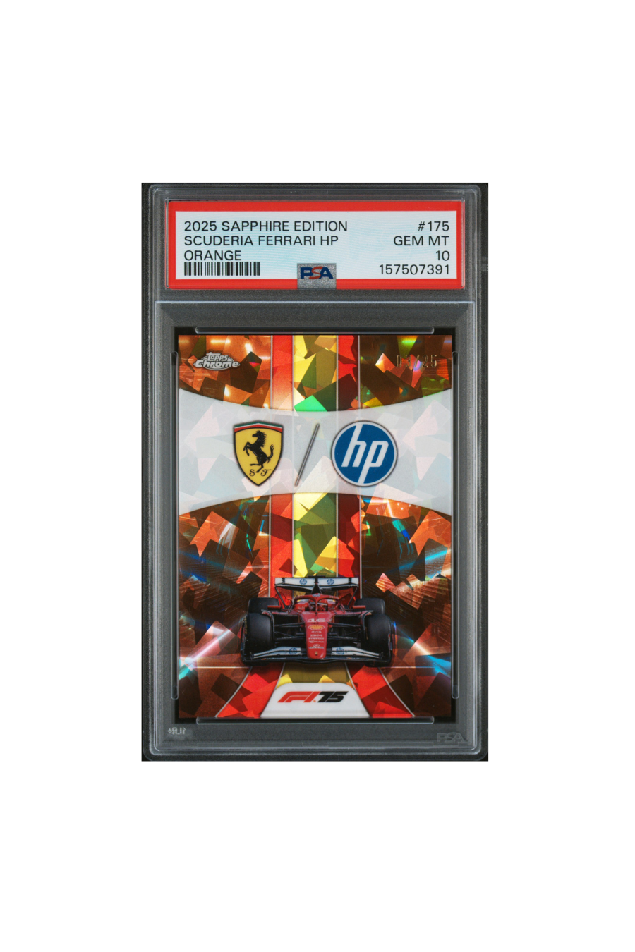 2025 Topps Chrome F1 Sapphire Scuderia Ferrari #/25 PSA 10