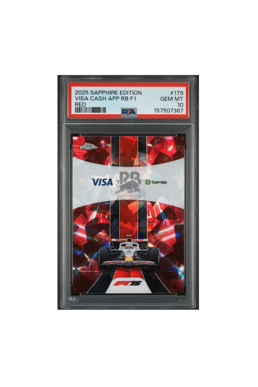2025 Topps Chrome F1 Sapphire Visa Cash App Racing Bulls #2/5 PSA 10