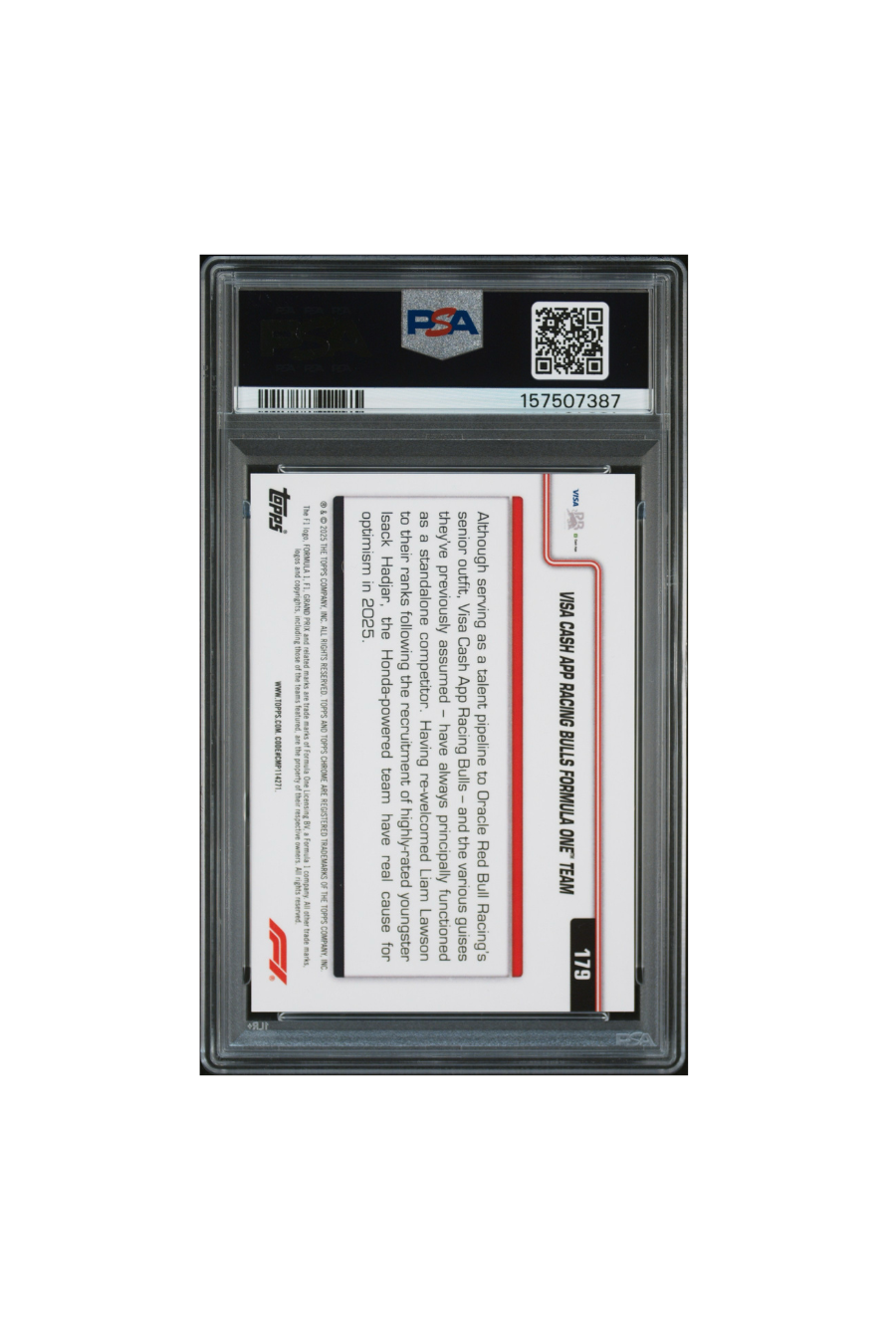 2025 Topps Chrome F1 Sapphire Visa Cash App Racing Bulls #2/5 PSA 10