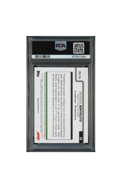 2025 Topps Chrome F1 Sapphire Gabriel Bortoleto Black & White #8/20 PSA 9