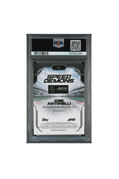 2025 Topps Chrome F1 Sapphire Kimi Antonelli Gold Speed Demon #24/50 PSA 10