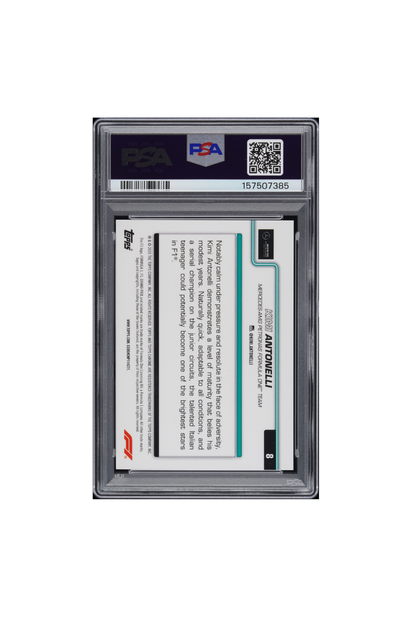 2025 Topps Chrome F1 Sapphire Kimi Antonelli Black & White #2/20 PSA 10