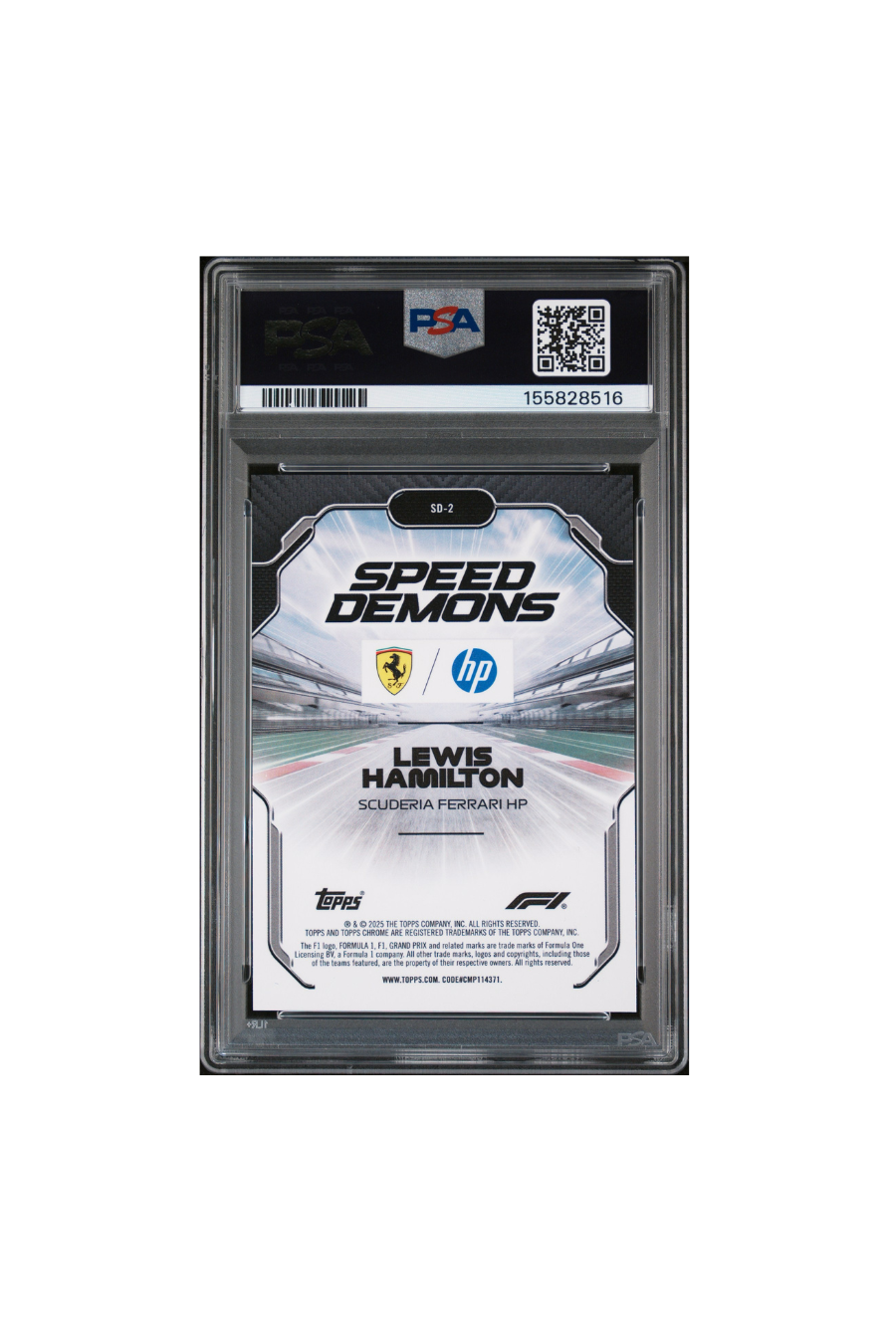 2025 Topps Chrome F1 Sapphire Lewis Hamilton Red Speed Demon #1/5 PSA 9