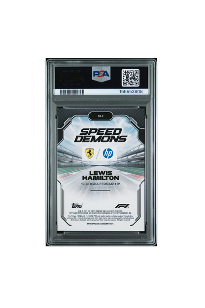 2025 Topps Chrome F1 Sapphire Lewis Hamilton Orange Speed Demon #1/25 PSA 9