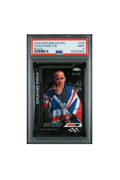 2025 Topps Chrome F1 Sapphire Lewis Hamilton Black #5/10 PSA 9