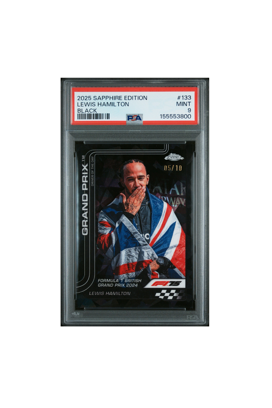 2025 Topps Chrome F1 Sapphire Lewis Hamilton Black #5/10 PSA 9