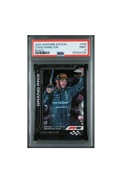 2025 Topps Chrome F1 Sapphire Lewis Hamilton Black #6/10 PSA 9