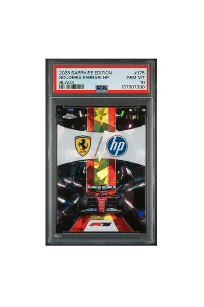 2025 Topps Chrome F1 Sapphire Scuderia Ferrari #1/10 PSA 10