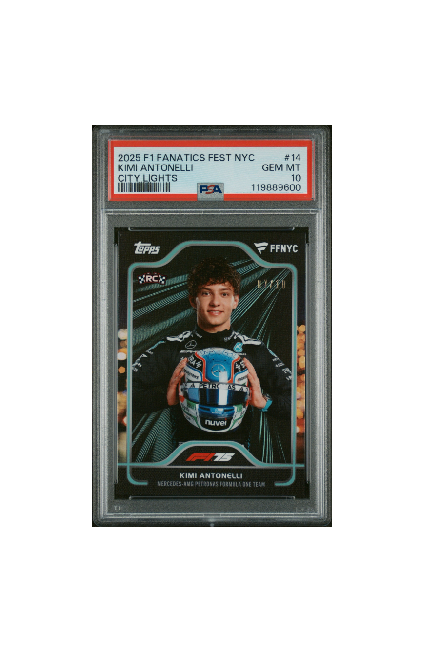 2025 F1 Fanatics Fest NYC Kimi Antonelli City Lights #7/10 PSA 10