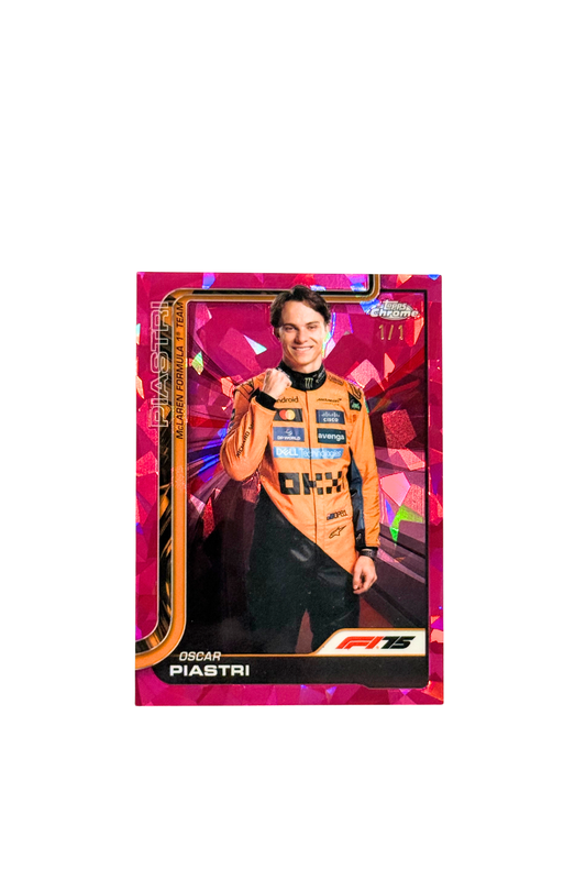 2025 Topps Chrome F1 Sapphire Oscar Piastri Padparadscha 1/1