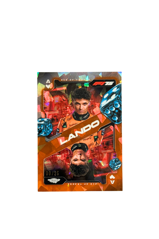 2025 Topps Chrome F1 Sapphire Lando Norris Orange Ace of Trades 8/25