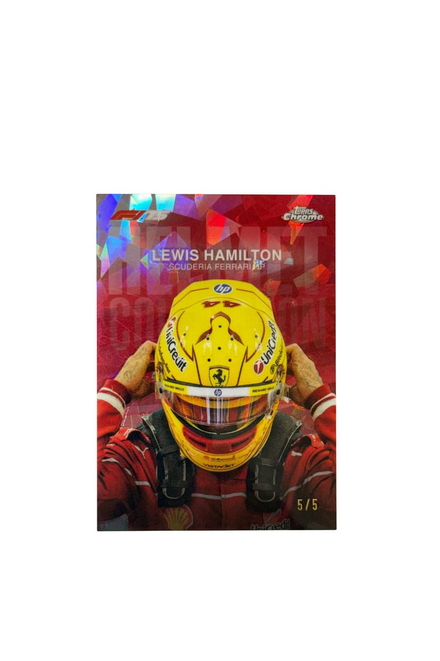 2025 Topps Chrome F1 Sapphire Lewis Hamilton Red Helmet Collection 5/5