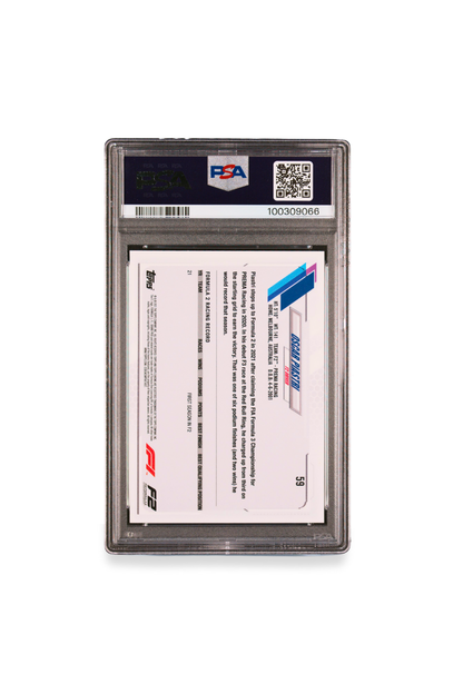 back  Oscar Piastri 2021 Topps Chrome F1 Future Stars #59 PSA 9 Mint Card - Prema Racing