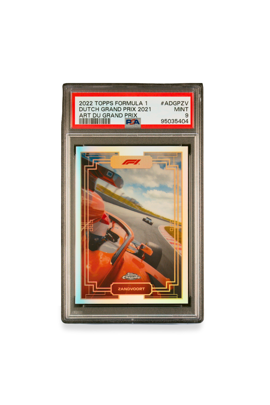 Front of 2022 Topps Formula 1 Art du Grand Prix Zandvoort card #ADGPZV graded PSA 9