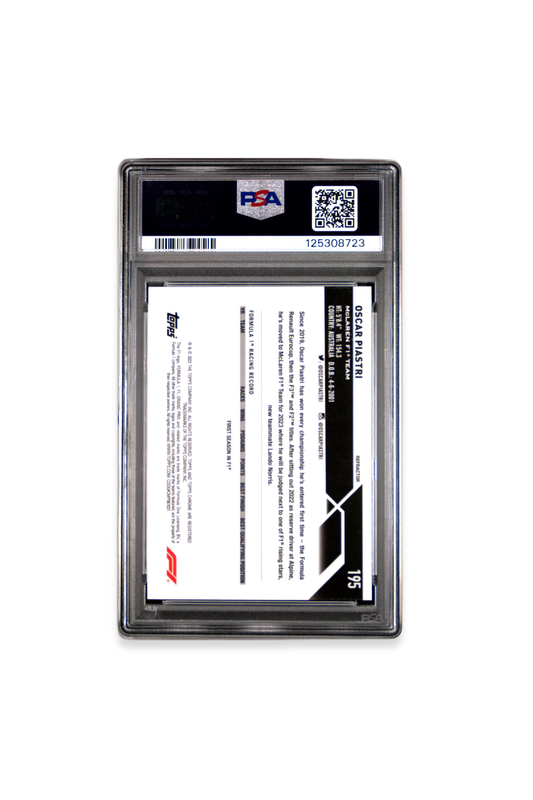 2023 Topps Chrome F1 Oscar Piastri Rookie Card Refractor #195 - Formula 1 Freshest PSA 10