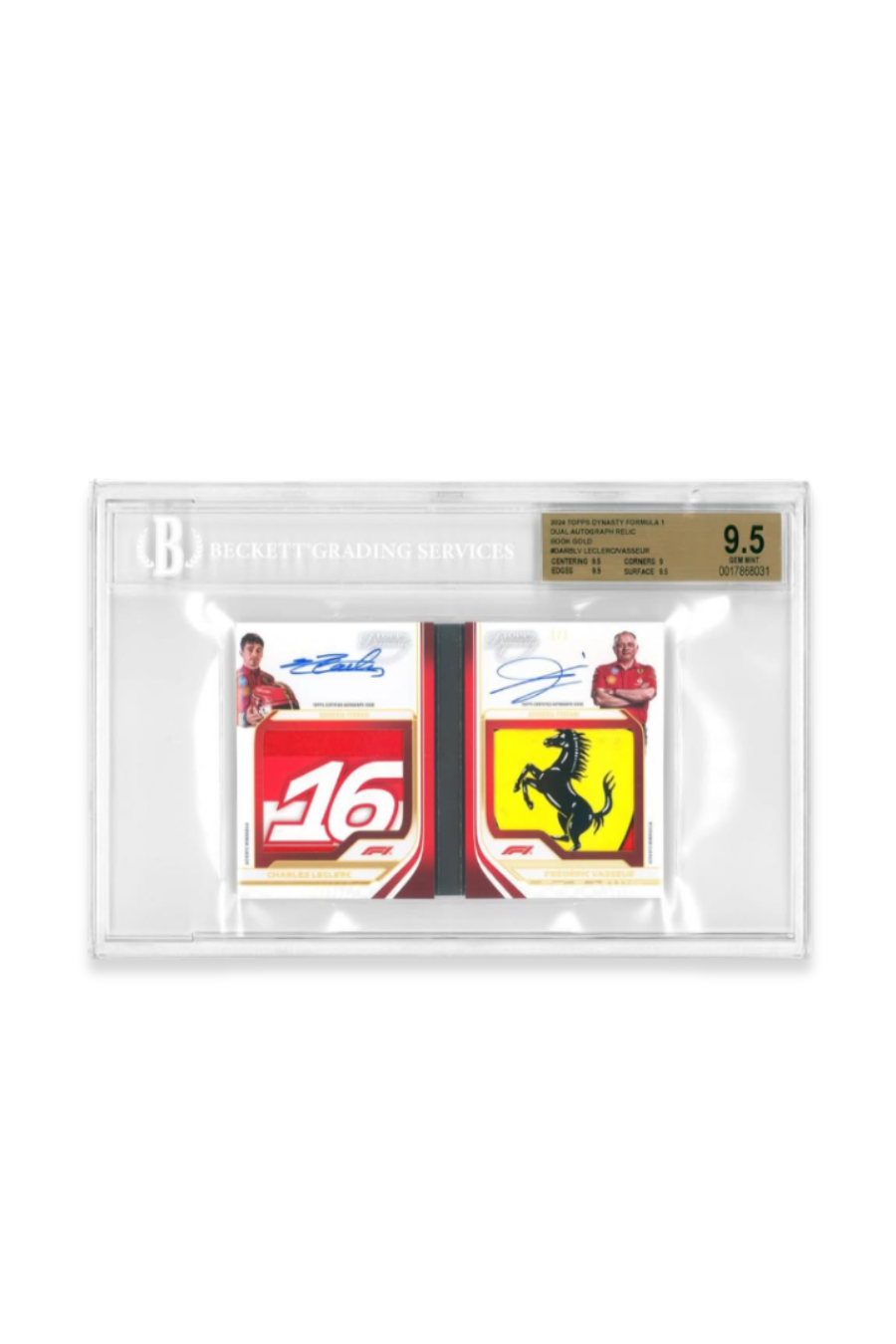 2024 Topps Dynasty Charles Leclerc / Frédéric Vasseur Dual Patch Auto Booklet #1/1 BGS 9.5