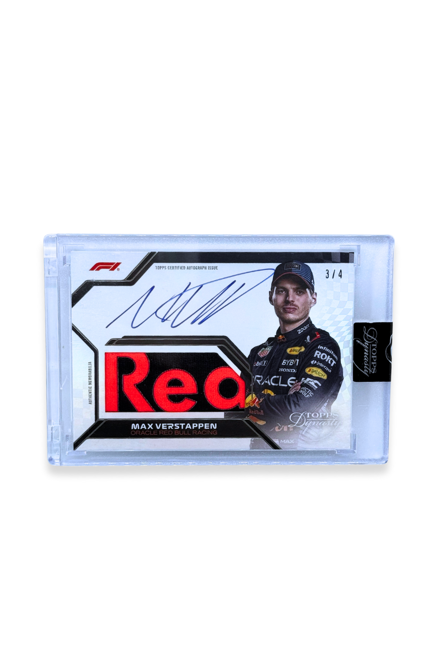 2024 Topps Dynasty Max Verstappen Jumbo Logo Patch Auto 3/4