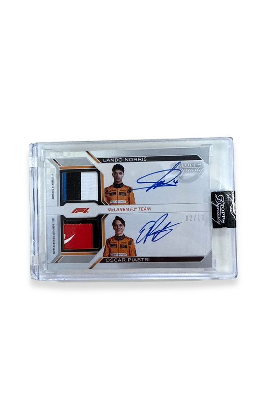 2024 Topps Dynasty Lando Norris & Oscar Piastri Dual Patch Auto #2/10