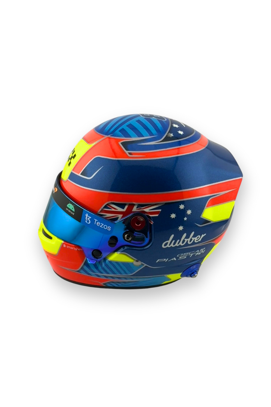 Oscar Piastri 2023 1:2 scale helmet, left side view with Australian flag details